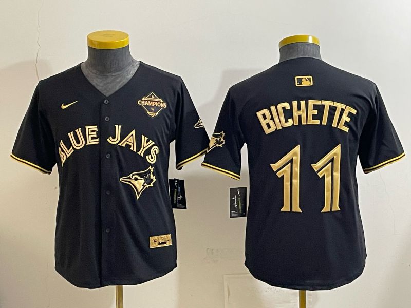 Youth Nike 2026 Toronto Blue Jays #11 Bichette black gold Game MLB Jersey 1211